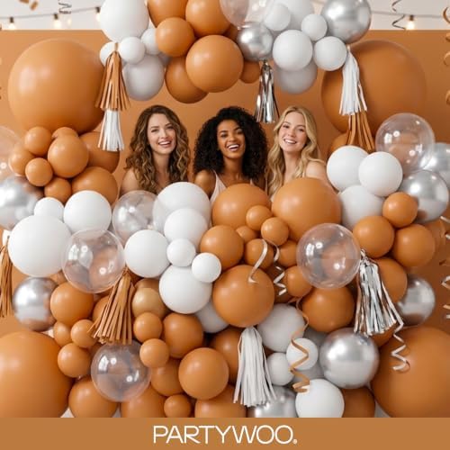 PartyWoo Boho Neutral Light Brown Balloons 140pcs Coffee Different Sizes - Image 5