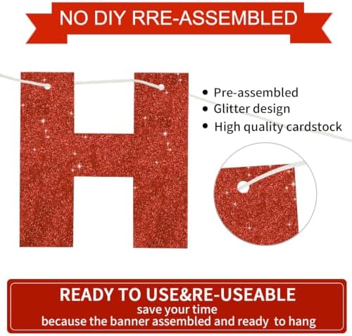 BEISHIDA Pre-Strung Red Green Happy Birthday Banner Party Sign Decoration - Image 3