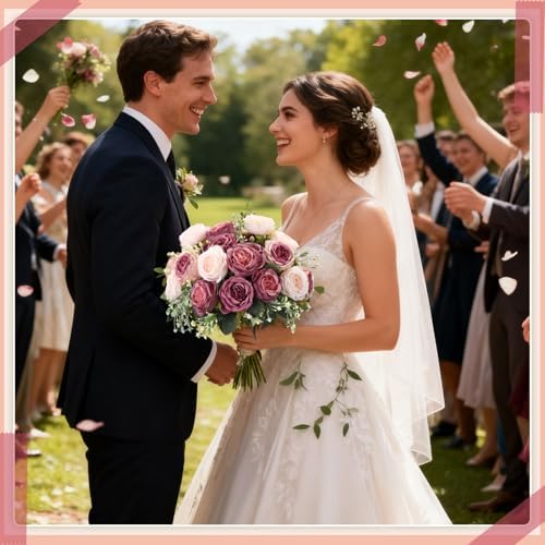 Geosar 24 Bundles Artificial Peonies Flowers,Dusty Pink, Dusty Rose - Image 6