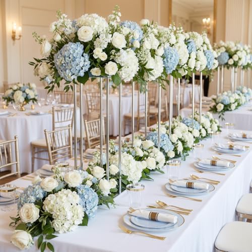 WDF Partyware 175PCS Blue Plates Disposable - Baby Blue Plastic Plates - 25Guests Plastic Dinnerware with Rolled Napkins for Wedding/Birthday/Baby Shower - Image 7
