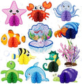 12 Pcs Under The Sea Party Decorations, Sea Animals Honeycomb Centerpieces by Adeyoo