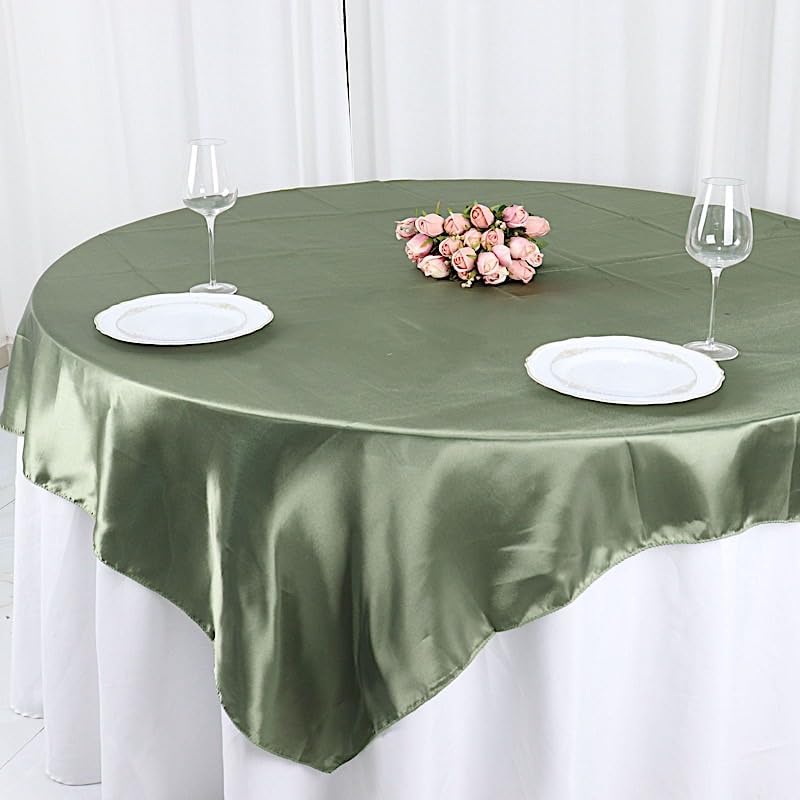 10 pcs 72x72 inch Eucalyptus Green Square Tablecloth Satin Fabric Overlays Linens | Table Cloths Cover for Wedding Party Banquet Reception Events Decoration Kitchen Dining Events Kitchen Dining - Image 6
