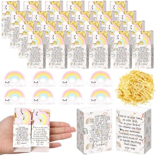 24 Sets Rainbow Positive Gifts You are Awesome Party Favors with Boxes by Wettarn
