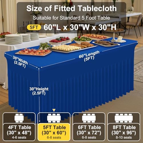 Smiry Spandex Elastic Fitted Table Cloth Skirt for 5FT Rectangle Table - Image 6
