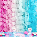 205 Ft Ombre Pink and Blue Party Decorations Big Circle Dot Backdrop Garland Tissue Paper Polka Dot Hanging Curtain Streamer for He or She Boy or Girl Party Birthday Wedding Party Supplies by pinkblume