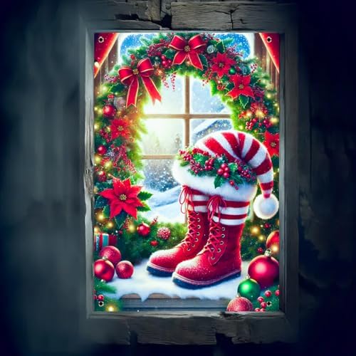 BlissYard Christmas Window Banner 31x47 Inch Polyester - Image 6