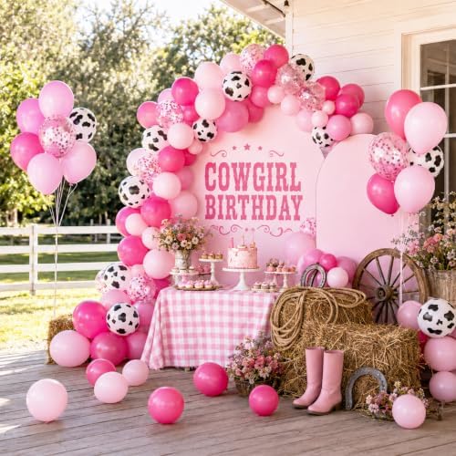 Pink Cow Balloons, Cow Print for Cowgirls Western Rodeo Farm Birthday Party - Image 6