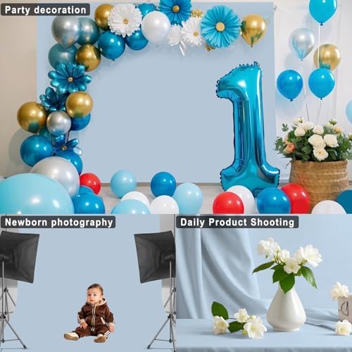 Dusty Blue Photography Backdrop for Photoshoot, Fabric, 3x5 FT - Image 5