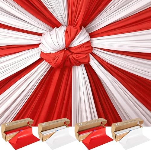 4 Rolls 100FT x 54IN Circus Plastic Tablecloth Roll with Slide Cutter Box by COSINIA