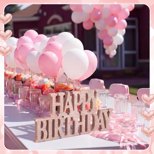 Novabright Happy Birthday Sign, Rose Gold, Glitter - Image 5