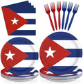 96 Pcs Cuba Flag Party Patriotic Theme Decorations, Serves 24 by Greencian
