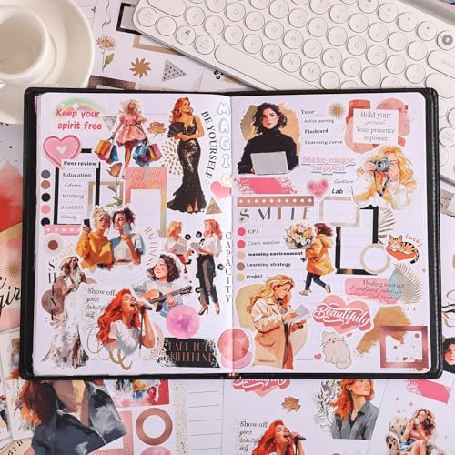Magic Girl Decal Stickers Book For Planners, Calendars, Journals, Vision Boards, Projects, Laptop & Water Bottles – Premium Quality, Hand Drawn, Waterproof – Scrapbook Accessories For Women - 24 Pages - Image 4