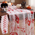 3 Pcs Halloween Table Runner Lace, Bloody Handprint Table Decor 30"x70" by Remagr