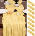 8 Pack Light Yellow Cheesecloth Table Runner 17x108 inch Boho Gauze Cheese Cloth Table Runners for Wedding Party Baby Bridal Shower Home Decor by Unknown