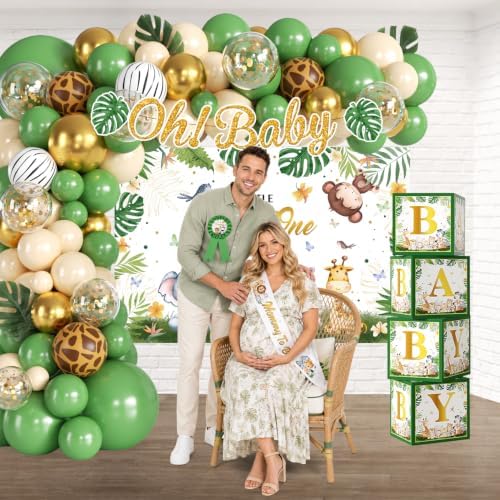 138Pcs Safari Baby Shower Decorations, Jungle Animal Balloon Arch Set - Image 4