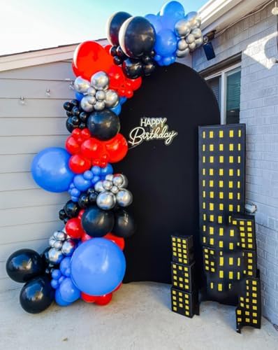 Spider Balloon Arch Garland Kit - 151Pcs Spider Theme Birthday Decorations Royal Blue Black Red Silver Spider Arch Kit for Man Baby Shower Super Spider Hero Theme Boys Kids Party Decorations - Image 6