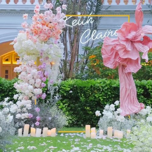 Wokceer Square Backdrop Stand Gold Metal Wedding Arch Stand 6.6FT x 6.6FT - Image 5