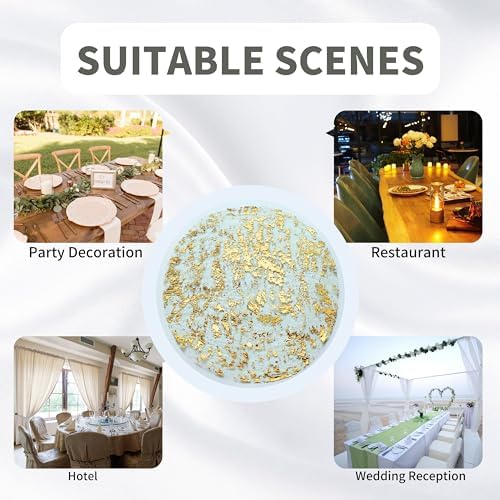 Snowkingdom Disposable Gold Placemats Set of 12 Metallic Round 13 Inch Foil Mesh Pressed Fall Table Mates 12 Pack Gold Doilies for Dining Table Wedding Birthday Party Holiday Home Decoration - Image 6