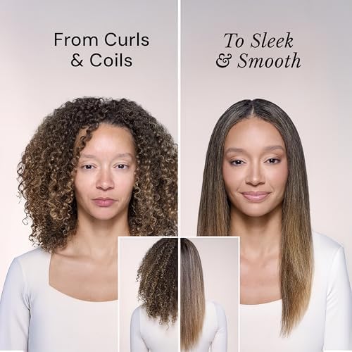 L'ANGE HAIR Smooth It 2-in-1 Hair Straightener Brush, Black - Image 4