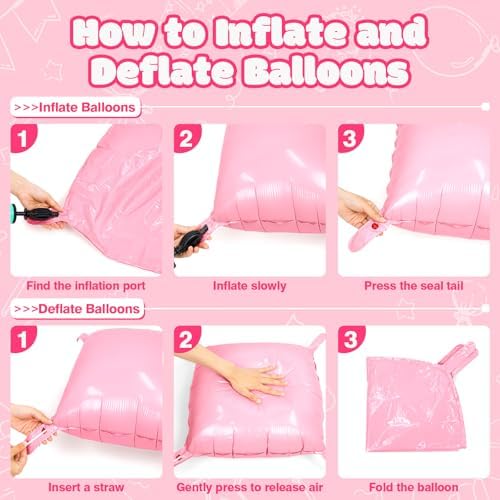NISOCY 25PCS Pearl Light Pink Square Foil Balloons Wall Backdrop - Image 3