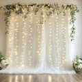 Tulle Backdrop Curtain with Lights 10x10FT Ivory Sheer Tulle Curtain by Xiomot
