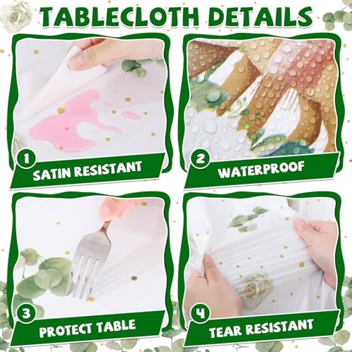 3 Pack Plastic Safari Baby Shower Tablecloth, Woodland Forest Party Supply - Image 4