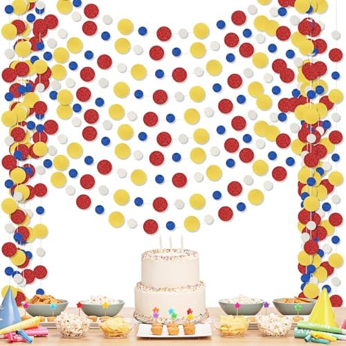 Outus 10 Pieces Dot Garland Banner Hanging, Red,Blue,Yellow by Outus