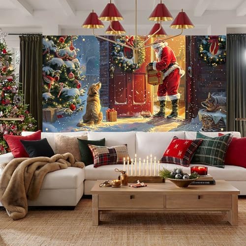 HOMETITUTE Santa Dogs Christmas Garage Cover 13x6ft - Image 2