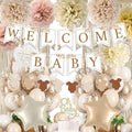 Champagne Baby Shower Decorations, Boho Beige Baby Shower Decor Set with Welcome Baby Banner,Tissue Pom Poms,Oh Baby Cake Topper,Nude Cream Gold Balloons| Neutral Baby Boy Girl Shower Party Supplies by Unknown