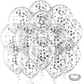 Bezente Silver Confetti Latex Round Helium Party Balloons 60 Pack 12 inch by Bezente
