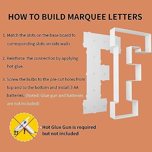 3FT Marquee Letters, Large Light Up Letters F for Party Decor - Image 4