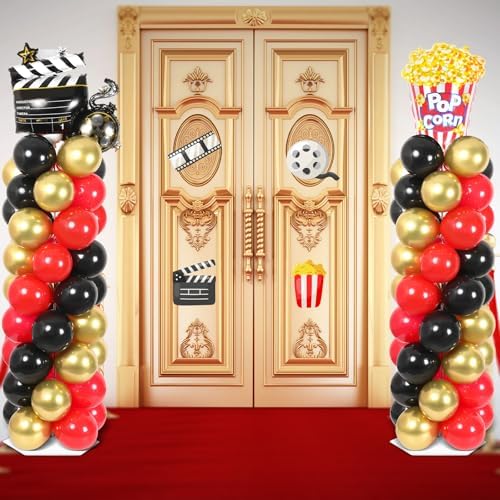 2 Set Movie Night Balloon Column Stand Kit Adjustable Popcorn Balloon Decor - Image 6
