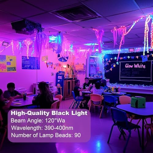 2 Pack 60W LED Black Light, IP66 Waterproof Blacklight Flood Light - Image 3