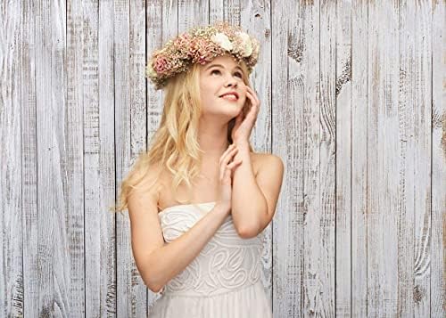 7x5FT Vintage Wood Backdrop Retro Rustic White Gray Wooden Floor Backdrops for Photography Kids Adult Photo Booth Video Shoot Vinyl Studio Prop 11890 - Image 4