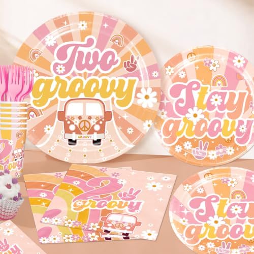 Cocomigo 268pcs Two Groovy Birthday Decorations, Serves 25 - Image 6