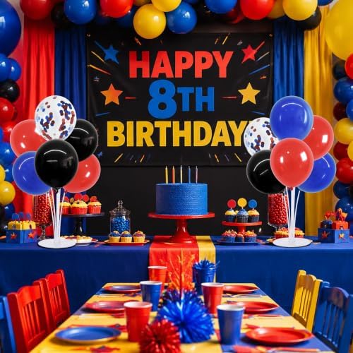 TONIFUL 4 Set Black Red Blue Balloon Stand Balloon Centerpieces for Table - Image 5