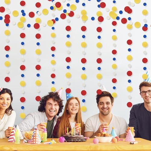 Outus 10 Pieces Dot Garland Banner Hanging, Red,Blue,Yellow - Image 6