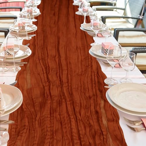 2 Pack Cheesecloth Table Runner 10Ft Christmas Gauze Boho Table Runners for Wedding Decor Bridal Shower Decorations(35" x 120") - Image 6