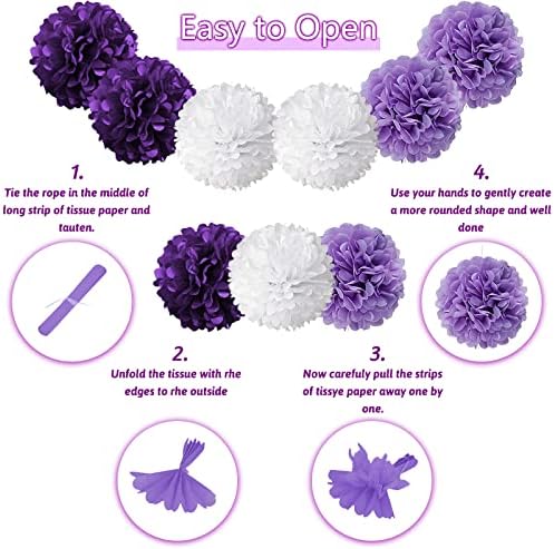 Purple Party Decorations with Banner - Women Girls Engagement, Anniversary & Birthday Supplies - Image 5