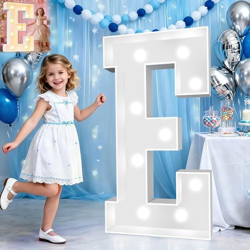 Pooqla 3 FT Marquee Letters, Light Up Letter E, Cool White and Warm White by Pooqla