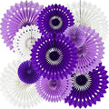 BEISHIDA Honeycomb Round Paper Fans Purple White Hanging Party Decoration by Beishida