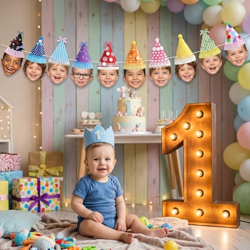 192 Pcs DIY Face Banner Kit Fun to One Birthday Decoration - Image 4