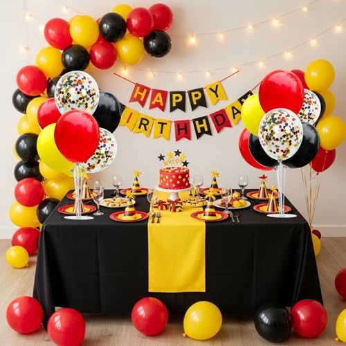 TONIFUL Mouse Birthday Table Decorations Red Yellow Black Table Centerpiece Balloons Stand Holder Kit for Mouse Theme Favor Baby Shower Kids Party Supplies - Image 6