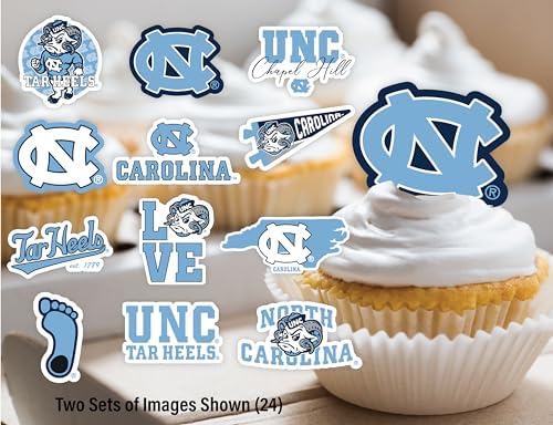 UNC Tar Heels Party Supplies Banner Cupcake Toppers Grad Football 42 Pc - Image 5