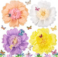 SUNBEAUTY Pastel Paper Flower Butterfly Decorations 20'' Giant Crepe Flowers Large Tissue Paper Flowers Decorations 3D Paper Butterfly for Wall Birthday Spring Wedding Backdrop Bridal Shower Classroom by SUNBEAUTY