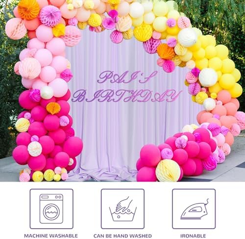 MEETSKY Purple Backdrop Curtains,Wedding Backdrop Drapes,5ft x 7ft,2 Panels - Image 6