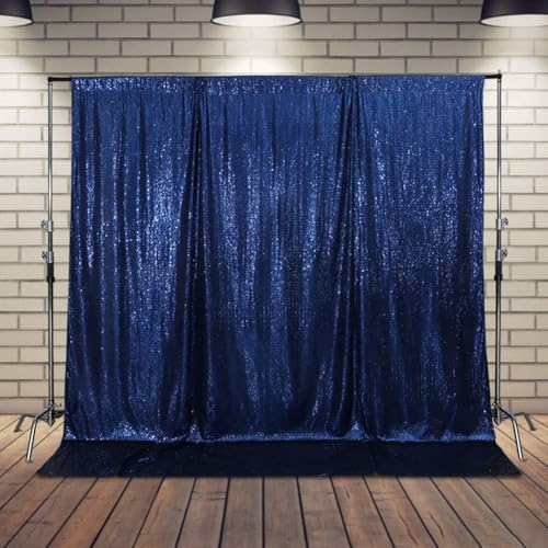 Juya Delight Navy Blue Sequin Backdrop Curtain 6FT X 6FT Glitter Shimmer Photo Backdrop Curtains for Birthday Party Birthday Decoration by JuyaDelight