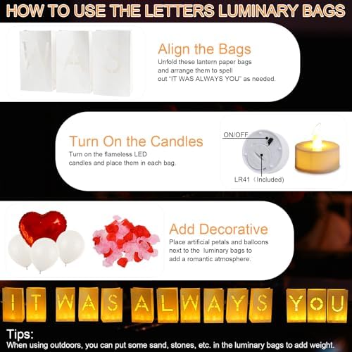 It was Always You Decorations, Luminary Paper Bags - Image 3