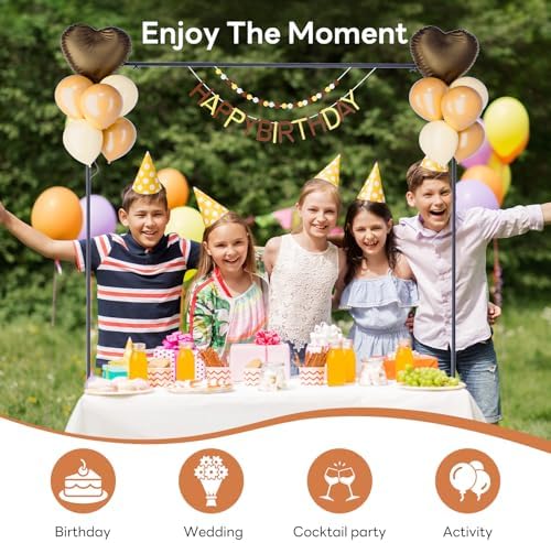 XLHOMO Over The Table Rod Stand with Clamps, Adjustable 32''-79'' Tall 32"-131" Length, Black Table Arch Stand Metal Balloon Frame Hanging Rod for Weddings Birthdays Party Garden Arbors Decoration - Image 5