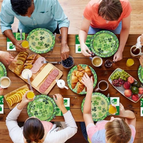 180PCS St.Patrick's Paper Plates and Napkins Party Supplies Serve 60 - Image 7